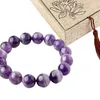 Bracelet de perles rondes à brins, bijoux à la mode, chaîne à billes violette pour hommes, cadeaux d'anniversaire d'amitié pour Couples et filles