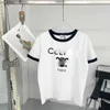 Nuevo CE Arc Letter Printing Designer Camisetas para mujer Camiseta de algodón de manga corta informal