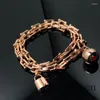 Link Bracelets 2024 Fashion Chain Splicing Lock Head Stacked Jewelry Style Versatile Women's Bracelet