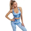 Survêtements pour femmes Imprimer Leggins extensibles Femmes Casual Sprotswear Slim Survêtement Sportswear Fitness Costume Tie Dye Vêtements Ensemble 24318