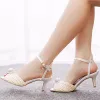 Sandaler Maogu 6cm Fish Mouth High Heeled Sandals Wedding Bride Luxury Designer Shoes Heels Heels Pearl Sandal Ladies Shoe Stor storlek 43