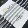 Bijoux fins collier glacé Moissanite diamant Tennis 925 Sier Sterling chaînes Moissanite Tennis chaînes collier