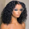 Syntetyczne peruki 12A głębokie fala 13x4 Krótka koronkowa peruka z przodu Bob ludzkie włosy peruki HD przezroczyste 180% Brazylijskie Remy Kinky Curly Frontal Perging for Women 240328 240327