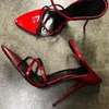 HBP Non-Brand Escarpins Femme Talon Haut Shiny Fashion Slides Trendy Thin High Heel Mules Schuhe für Frauen