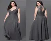 Chiffon Dress Prom Open Back Lace Floor Length Plus Size Prom Specific Occasion Dresses Sleeveless Deep V Neck High Quality Formal6740303