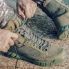 Fitness Shoes Men's Outdoor Tactical Boots High-top Suede Desert Combat Armygreen Spring And Autumn Ultralight Breathable Hiking