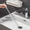 Other Household Cleaning Tools Accessories 45cm Long Flexible Brush Sink Overflow Drain Unblocked Cleaner Kitchen Steel Bathroom Shower Hair Removal 240318