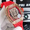 Luxury Mens Mechanical Watch Richa Milles RM052 Swiss Movement Rubber Watchband armbandsur