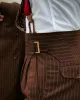 Garnitury brązowe paski podwójnie piersi Suit 2 szt. Ślub Terno na zamówienie PROM SLIM FIT PRZESIENIOWE PRZEKAZ LAPEL Blazer (kurtka+spodni)