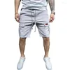 Shorts masculinos 2024 verão casual solto oversized calças de perna reta cor sólida capris multi bolso trabalho