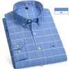 Men's Casual Shirts 2024 Men Shirt Cotton Oxford Striped Plaid 7XL Mens Button Up Long Sleeve Slim Fit