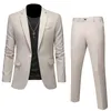 Plus Size 6XL 5XL Mens Suit Coat2 Piece Pants/Business Fashion Office Dress/Slim Fit High Quality Groom Wedding Dress Suit Set240318