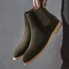 Boots Fashion Yellow Chelsea Boots Hommes pointé des robes confortables Bottes Hommes Slip sur les femmes à bas prix Chaussures en daim masculin Zapatos Hombre Casual