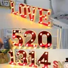 Chapiteau LED rouge de 16cm avec lettres et chiffres, lampes décoratives pour la maison et les événements