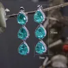 Orecchini pendenti con pendente goccia d'acqua lunghi per le donne Girts Pend Fusion Nature Stone con Crytal Glass 2024