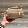 Monederos de diseñador tejidos de verano, bolso tipo cubo con bandolera, bolso de mano Telfer, neceser para mujer, monedero, porta pasaporte