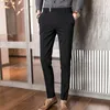 Mäns kostymer 2024 Business Dress Pants Men Solid Color Office Social Formal Suit Casual Streetwear Wedding Trousers Pantalon Homme