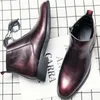 Designers HBP Non-Brand Red Classy Color Ankle Boots Comfortable High Top Wedding Dress Shoes Men Genuine Leather