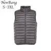 Bang Brand Herr Maistcoat Ultra Light Down Vest Men Lätt vattentät ärmlös Vit Duck Male Slim Gilet 240314