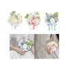 Fleurs décoratives mariage Bouquet de mariée accessoires de demoiselle d'honneur artisanat tenant artificiel pour cérémonie cadeaux de mariée