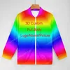 남자 재킷 3D 프린트 DIY 커스텀 디자인 재킷 의류 힙합 스트리트웨어 스웨트 셔츠 개인화 된 도매업 자원 공급 업체 드롭 배송기