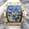 Mechanisch horloge Herenhorloge RM Watch RM030 Achterste diamant 18K Rose Gold herenholle horloge Vattype Automatisch mechanisch horloge