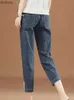 Kvinnors jeans sommar elestic hög midja capri harem jeans stor storlek 75 kg 4xl baggy denim byxor casual woman trend vaqueros ny pantalonesc24318