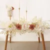 装飾的な花人工結婚式のアーチフラワーガーランドシルクテーブルセンタードアの装飾用のシルクローズスワッグフローラル