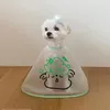 Cão vestuário pet capa ajustável corte de cabelo para gatos cães suprimentos com impressão dos desenhos animados capa transparente durável