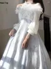 Robes de soirée Femmes Français Elelgant Vintage Robe Midi Coréen Doux Floral Anniversaire Danse Fêtes Robes D'été Mince A-ligne Vêtements