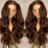 Synthetic Wigs Gluleless Body Wave Brown 13x6 HD Lace Front Wigs Human Hair Chocolate Brown #4x4 13x4 360 HD Full Lace Frontal Wigs Human Hair 240328 240327