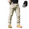 Pantalons pour hommes Ceinture cadeau Unique Forces spéciales Fans Salopette Extensible Respirant Tactique Multi Poche Front Zipper Extérieur Casual