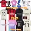 23 24 AC Pulisic Soccer Jerseys Milans 4: e Bennacer Adli Giroud Player Football Shirt Rafa Leao Theo Kalulu Chukwueze Tomori Musah Long Sleeve Men Women Kid Kit