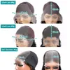 Perruques synthétiques Perruques synthétiques Melodie 13x6 250% Transparent 5x5 Fermeture sans colle prête à porter droite courte Bob Lace Front perruques cheveux humains dentelle frontale perruque 240327