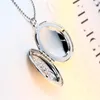 Colliers pendants 2024 Arrivée Retro Fleur Charmes ovales imprimés DIY PO BOX BOX FLOTANT LOCKET Collier Vintage Womens Bijoux