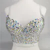 Débardeurs pour femmes Sexy Bling Strass Rivet Bras Diamomds Goujons Incrustés Éponge Camis Gilet Dames Night Club Tops High Street Costume