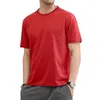 Hommes été haut en coton couleur unie T-shirt col rond vêtements pour hommes grande taille M à 5XL 240318