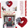 Party Decoration Christmas Wreath Fabric Heart Shape Red Garland Wedding Door Pography Hanging Props Day Front Valen P7w6