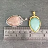 Pendentif Colliers Naturel Amazonite Sunstone Or / Argent Plaqué Cristal Collier Charme En Gros DIY Cadeau De Pierres Précieuses Pour Elle