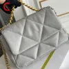 10A Mirror Quality Crossbody Bag Women 19 Handbag Wallet Lambskin Shoulder Bag 26cm Lambskin Luxury Flap Bag Diamond Plaid Evening Bag with Box#45641