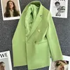 Wiosenna jesień Wysokiej jakości wysokiej jakości Kobieta Blazer Blazer Double Button Kurtka Ladies Business Work Earl Form Clat