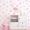 1 folhas de coração rosa adesivos de parede grandes pequenos corações decalques de arte para crianças bebê meninas quarto berçário papéis de parede decoração 240306