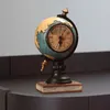 Decorative Figurines Globe Figurine Table Clock Resin Desktop For Entrance Office Bookshelf Tabletop Craft Ornament Bedroom Living Room