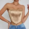 Tops Casual Elegant Outfits Corset Top Fashion Vest Sexy Women Tube Solid Mouwess Slim Taille bijgesneden Bustier Clubwear