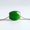 Pendentif Colliers Bijoux Cadeau Transport Perles Hommes Emerald Green Jade Collier Agate Clavicule Chaîne Style Coréen Femme