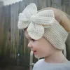 Hair Accessories Born Baby Girls Headband With Bows Kids Knit Crochet Headwear Handmade For Infants Toddlers