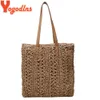 Yogodlns Summer Hollow Out Straw Bag Women