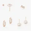 2024 FRANSKA Märke högkvalitativa mess -serier IKAS örhängen europeiska och amerikansk designer romantisk singel diamant glidande asymmetriska öronklipp bröllop smycken gåva