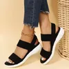 Casual Sandals for Women Elastic Band Flat Sandals Summer Outdoor Leisure Beach Shoes Women Comfort Sandals Fisherman