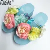 Slippers Summer Slippers Bohemia Flowers Женские пляжные шлепанцы Летни